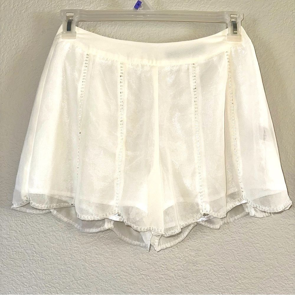 Ark & Co Flowy Beaded Scalloped Dressy Shorts